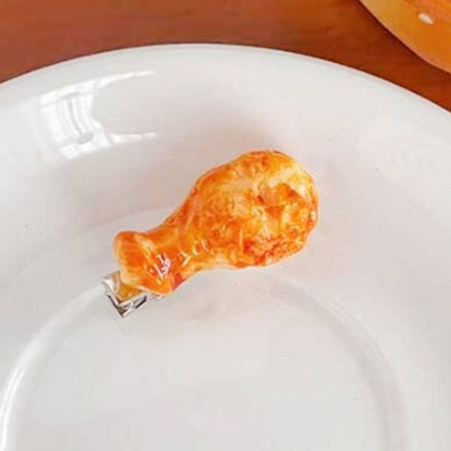 튀김모형악어집게핀 튀김음식포인트헤어핀 (다리 1P)nog8+3Tns