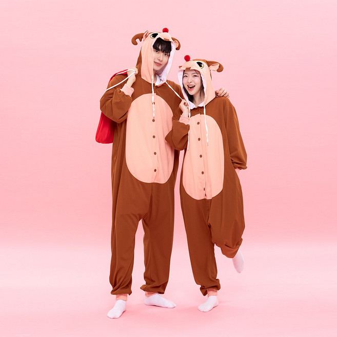 2026NEW 크리스마스 산타/루돌프 잠옷 코스튬 파마자파티 점프슈트