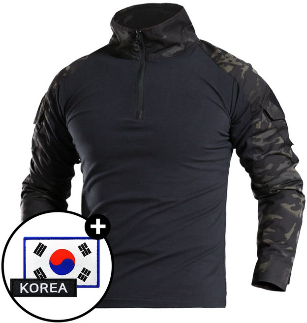 택티컬 전술 컴뱃셔츠 긴팔 - 컴뱃티셔츠 아웃도어 군인 간부 강철부대 등산