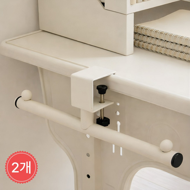 비전베이 무타공 튼튼한 책상 가방걸이 양방향 T자형, 화이트, 2개