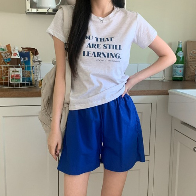 여름 바스락 반바지 흠뻑쇼 파란색 바지 트레이닝 쇼츠 슬랙스