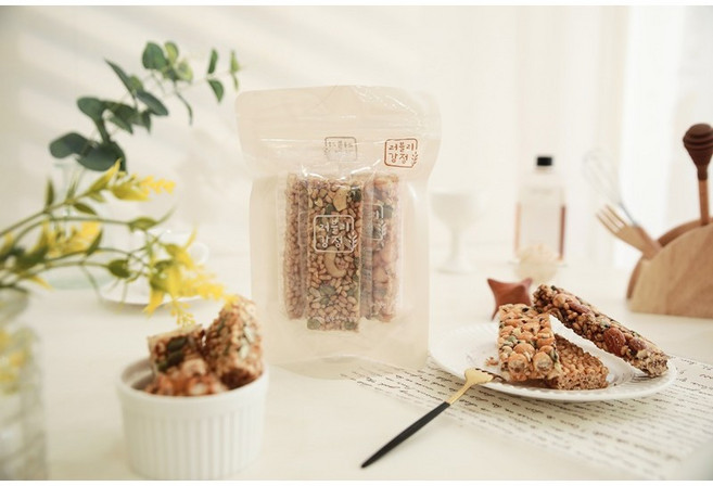 러블리강정 [3개입 미니팩] 스티커 제작 답례품 (구성3) 프리미엄견과바+소프트견과바+블랙견과바 / 예약발송은 배송 요청사항 기재, 선택안함(x), 1개, 98g