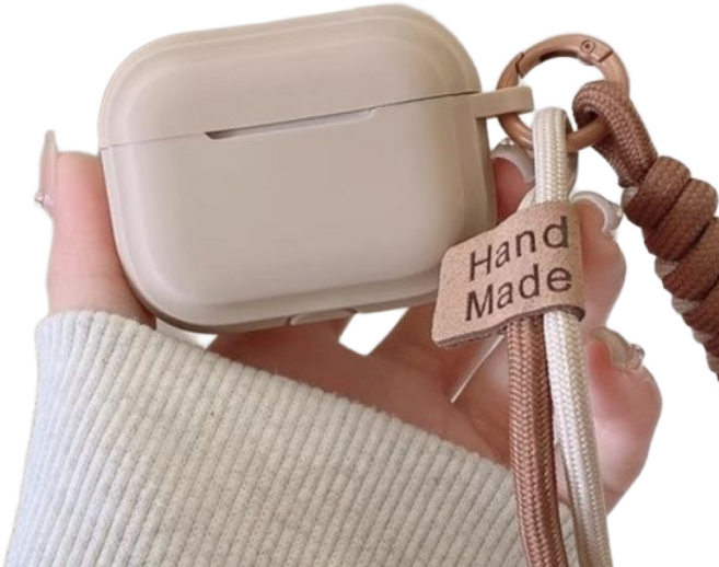 ANKHIR 심플 스트랩 실리콘 에어팟케이스, 아이보리, 프로3