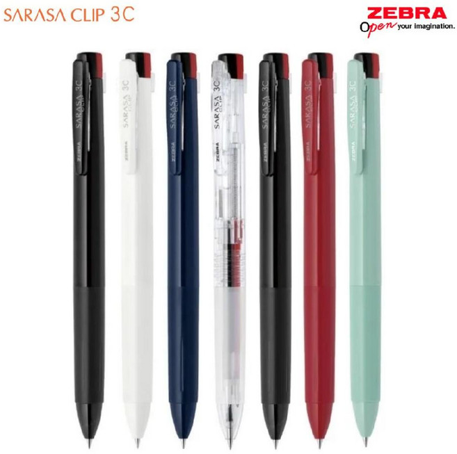 제브라 사라사 클립 3색 볼펜 0.4 SARASA 3C 멀티펜 끊김 없는 필기감, 리필, 리필 블랙심(JK-0.4mm)
