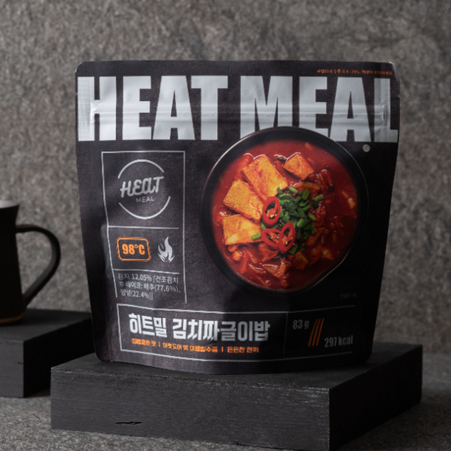 [98도 발열 유통기한 임박] 히트밀 등산용 발열 전투식량 김치짜글이, 1개, 83g