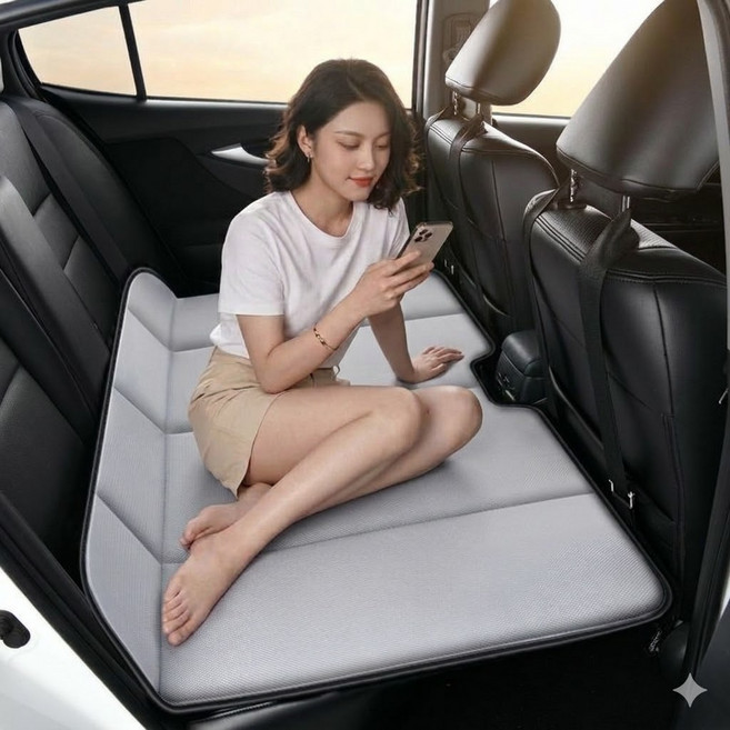 휘서맘 차박매트 평탄화 뒷자석 접이식 확장 보드 여행 캠핑 매트리스, 그레이, 전 차종