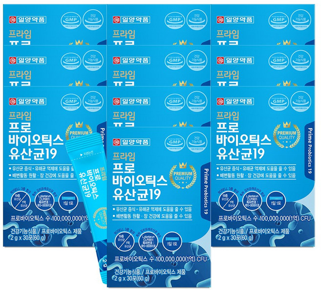 5+5 일양약품 프로바이오틱스 유산균 19종 분말 파우더 스틱, 60g, 10개