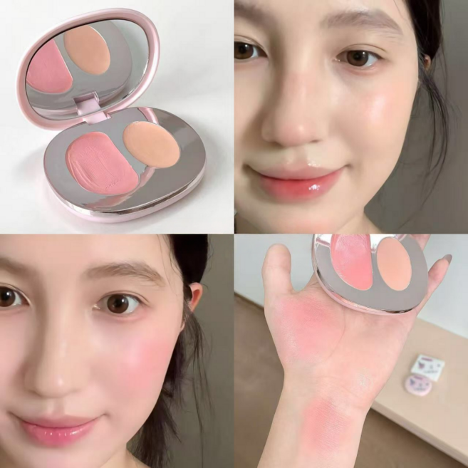 물광 크림 블러쉬 듀얼치크 톤업 자연스러운 밀크 크림 블러쉬, 1개, 01#복숭아 살구색