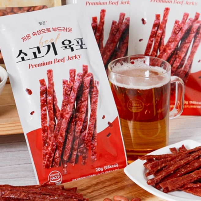 [맛꾼] 소고기함량 84 국내산 프리미엄 육포, 20개, 20g