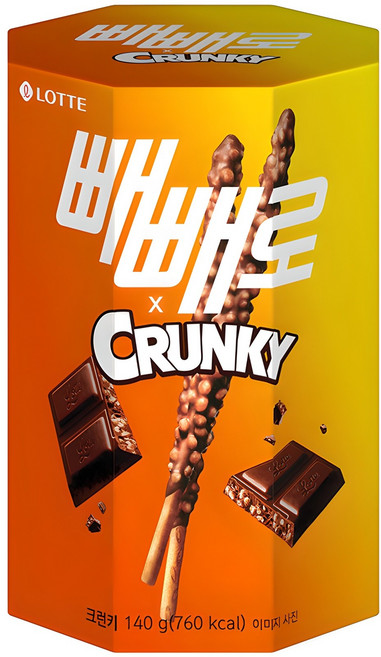 빼빼로 크런키, 140g, 1개