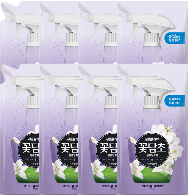 [꽃식초 함유] 샤프란 꽃담초 섬유탈취제 자스민 리필 320ml X 8개