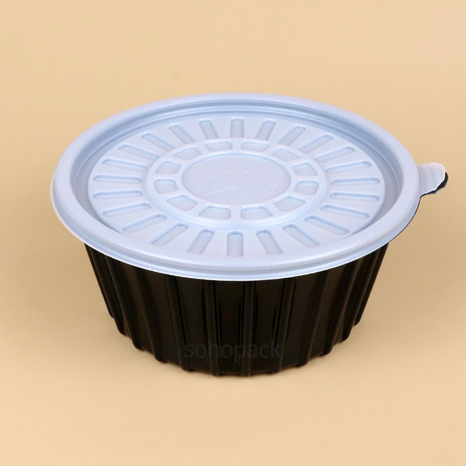 소호팩 AJ 190파이 미니탕 용기 대 흑색, 1개, 300세트