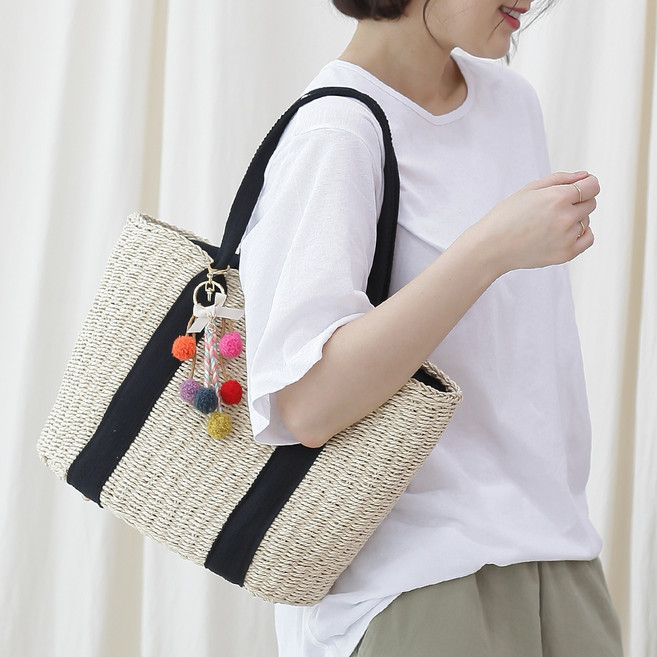 미쓰백 바운드 라탄백 왕골 여성 숄더백 밀짚 토트백