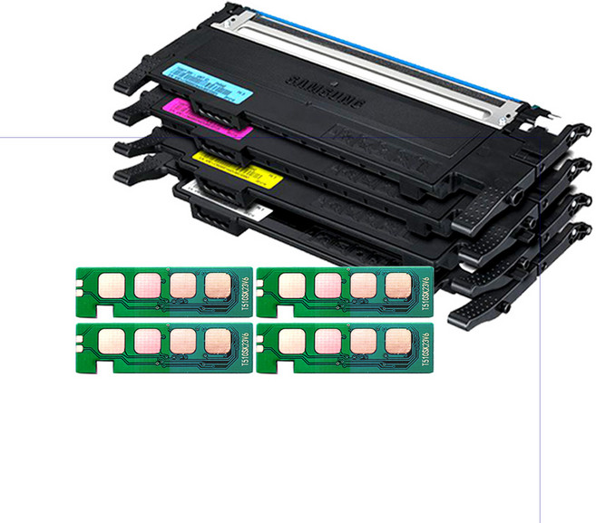 삼성 정품 호환 토너칩 CLT-403S C485FW C486W C486 C436 C435, 1개, 파랑 2개