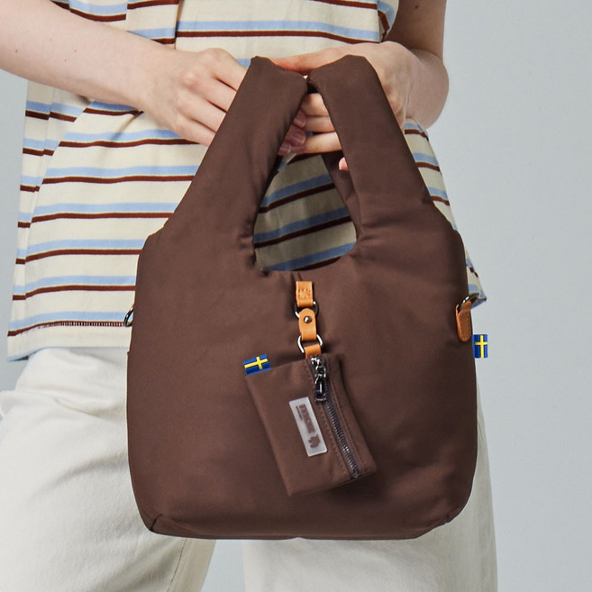 moz瑞典 駝鹿 雲朵 菜籃包(榛果棕)M, 1個