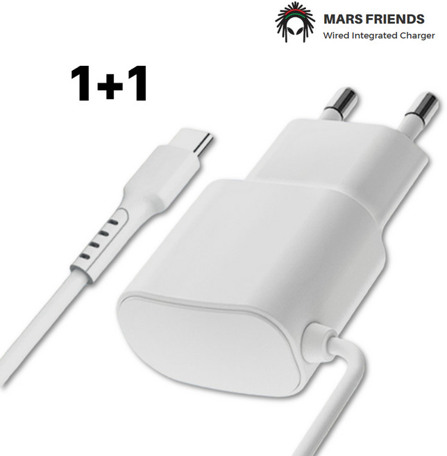 마스프렌즈 어댑터 일체형 핸드폰 충전기 C타입 2p, 2개, 화이트