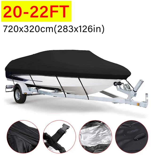 센터 콘솔 T-탑 보트 커버 지붕 텐트 210D 방수 자외선 방지 방진 헤비 듀티 트레일러 쉘터 16 피트-24, 01 20-22FT, 01 CHINA
