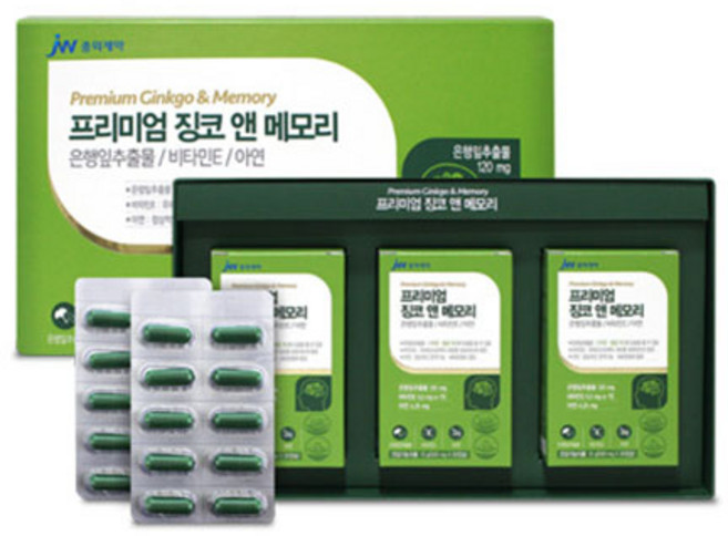 JW중외제약 프리미엄 징코 앤 메모리, 30정, 3개