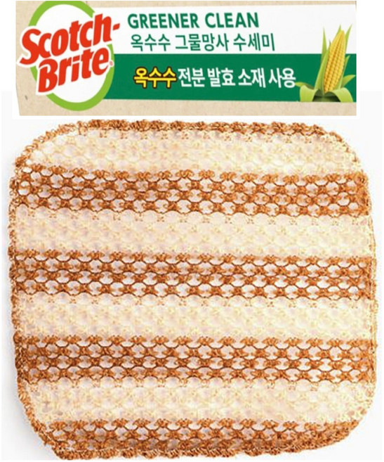 옥수수 그물망 수세미 스카치브라이트 그물 망사, 1개, 1개