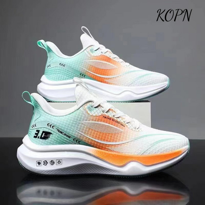 KOPN 남자 신발 여름 망면 초경량 러닝화 운동화 통기 충격 감소 소프트 베이스 학생 신발 경량 러닝화