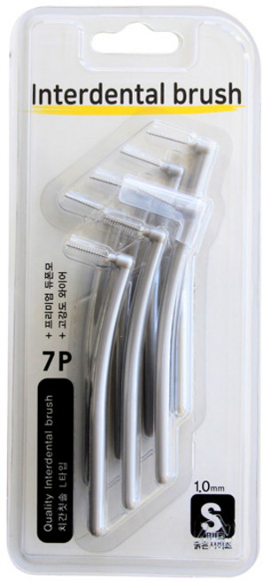덴탈 치간칫솔 (S) L형 7p 굵은사이즈 1.0mm, 1개, 7개입