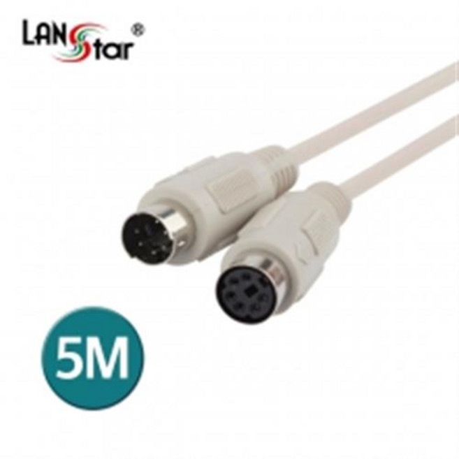 랜스타 LS-PS2-6MF-5M PS2 키보드 연장케이블 DIN6P 5M, 5개