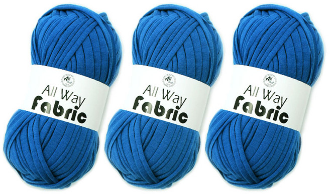 패브릭얀 뜨개실 100g X 3p 티셔츠얀 코바늘 가방 뜨개실, 3개, 22 블루