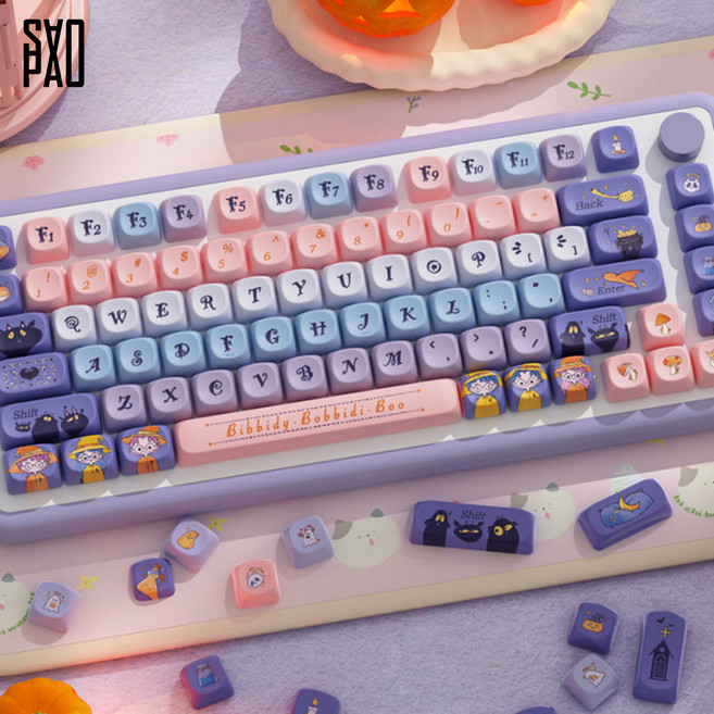 사오파오 MOA 5면 시나모롤 쿠로미 모음 PBT 염료승화 120키 (13가지), 4. 위치 스쿨, 색상, 품번, 제조사축