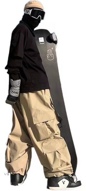 JoYouth 미국산 기능성 베니어 방풍 방수 스노우 팬츠 남녀공용 멀티 포켓 스키 캐주얼 바지