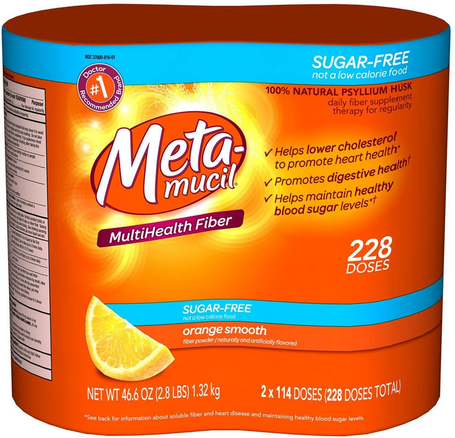 2.8파운드(1.27kg) (1개 팩) 메타뮤실 무설탕 밸류 팩 - 228회 복용량 Metamucil Sugar Free Value Pack - 228 Doses, 2.8파운드(1팩), 1개