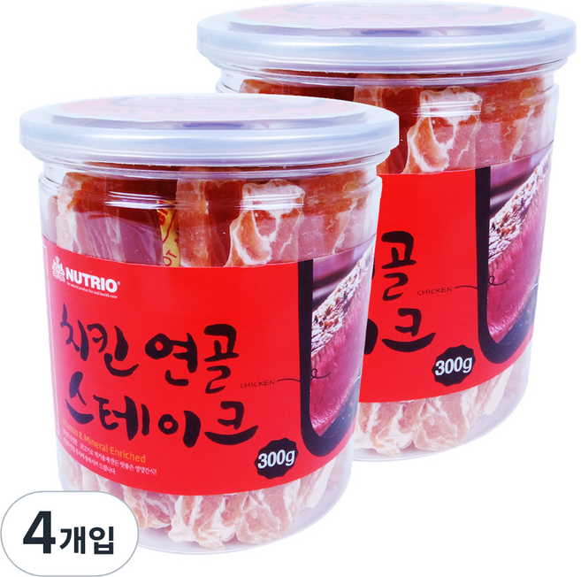 뉴트리오 반려견 스테이크 간식, 치킨연골맛, 200g, 4개