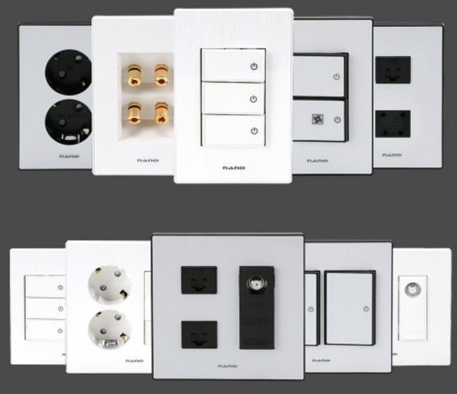 비츠온 나노 아트 2 스위치 콘센트 전화통신, 블랙, 맹커버 2개용, 1개
