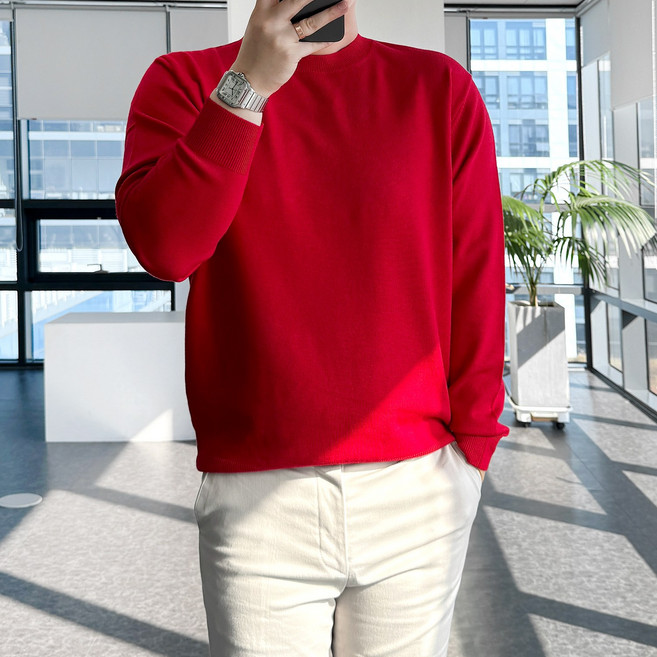 룩플레인 부드러운 워셔블 비스코스 헤라시 라운드 니트 20color