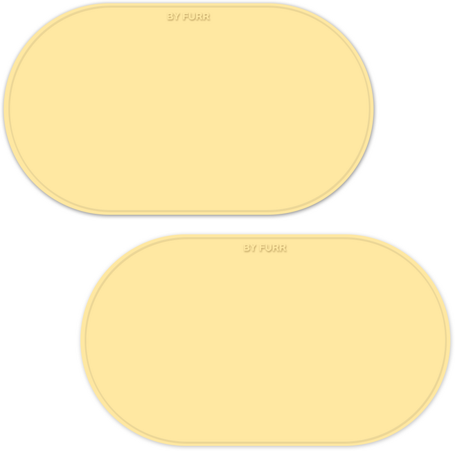 바이푸르 강아지 고양이 더핏 실리콘 펫 식기 매트, 2개, 레몬옐로우M+레몬옐로우M