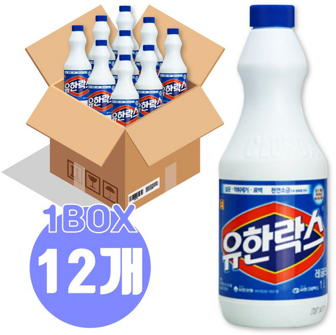 [등달몰]유한락스1리터 x12개, 1L, 12개