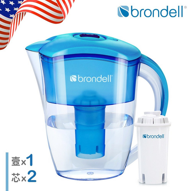 【Brondell】美國邦特爾純淨濾水壺（藍）濾芯2入, 1個, 藍
