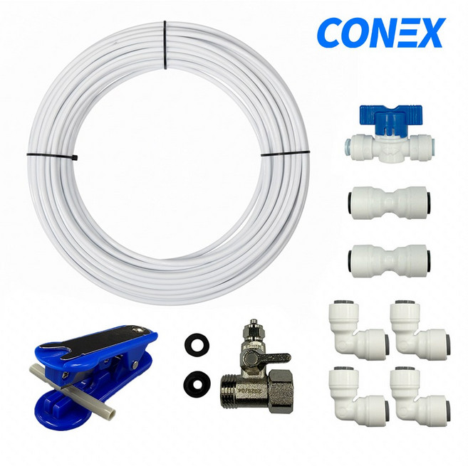 정수기 설치세트 10m 호스 피팅 어댑터 소형 커터기 포함 DIY 자가설치용 세트, 1개, 정수기 설치세트 소