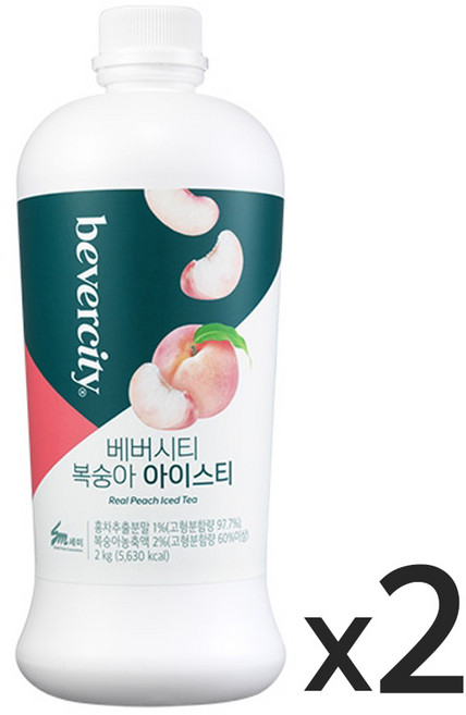 세미 베버시티 복숭아 아이스티 시럽, 2kg, 2개