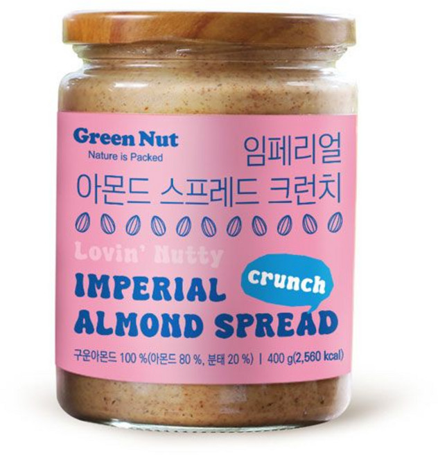 그린너트 대용량 임페리얼 아몬드 스프레드 크런치, 1개, 400g