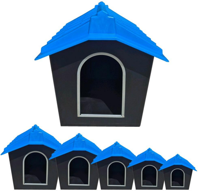 더베스트 실외 플라스틱 강아지집, 블루, 1개