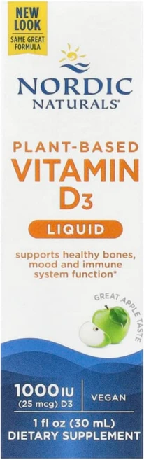 노르딕 내추럴 식물성 비타민D3 액제 1000IU 30ml(1fl oz), 1개, 기본, 30ml - 쿠팡