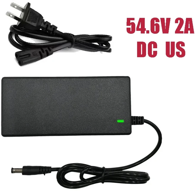 5-플러그 리튬 배터리 충전기 42V 2A DC EU/US 전원 어댑터 교체 가능한 AC100-240V, 02 54.6V 2A DC US