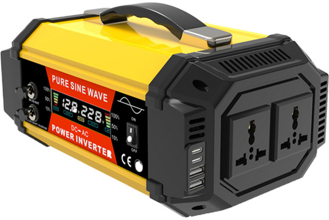 [KC인증] 체리스팟 캠핑용 인버터 순수정현파 최대 2000W 차량용 DC12V AC220V 전력 변환기 LCD 디스플레이, 1개, IN-1000