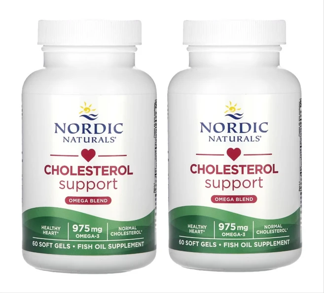 노르딕 내추럴스 콜레스테롤 지원 오메가3 블렌드 975mg 60소프트젤 X 2통, 60정 - 쿠팡