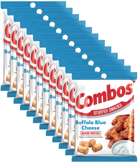콤보스 버팔로 블루 치즈 프레첼 구운 스낵 178.6그램 백 COMBOS Cheese Snacks - Buffalo Blue Cheese and Crackers Snack Pack, 1개