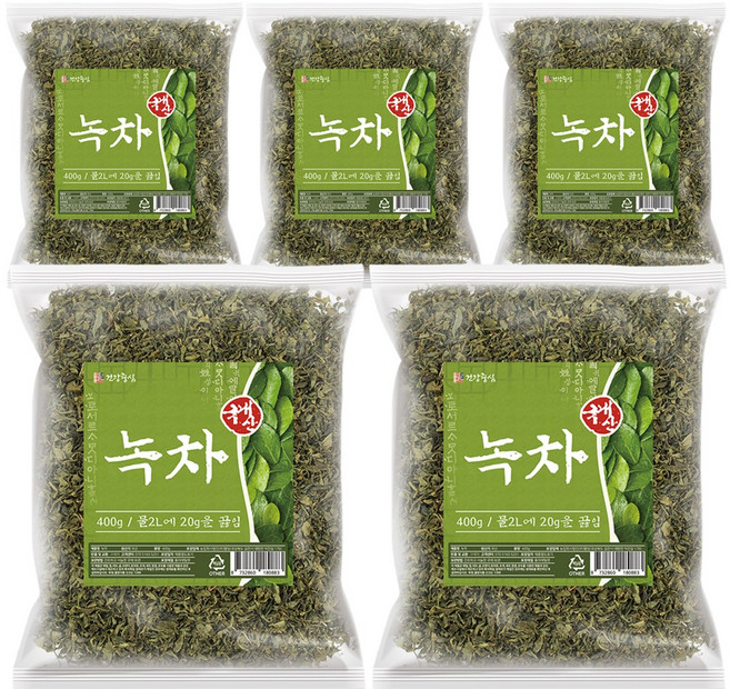 건강중심 국산 보성 녹차 잎녹차 대용량 잎차, 400g, 1개입, 5개
