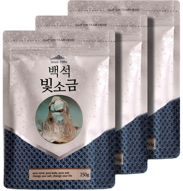 백석빛소금 반찬용 조리용 250g 용융소금 3개