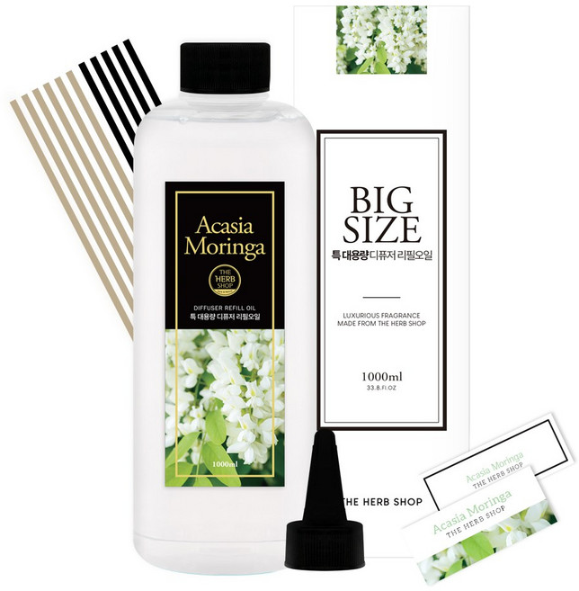 더허브샵 특대용량 디퓨저 리필오일, 아카시아모링가, 1L, 1개