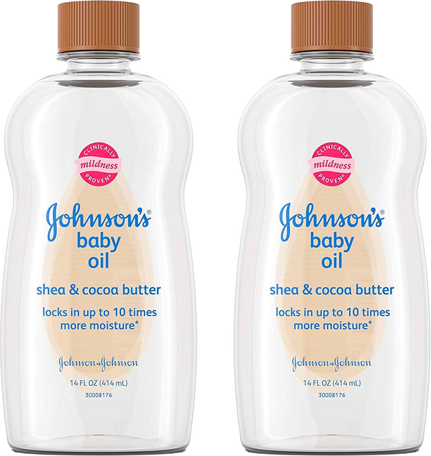 Johnson's Baby 오일 시어 & 코코아 버터, 414ml, 2개