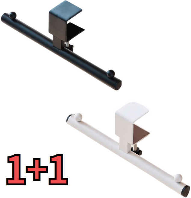 골든 실버라이프 무타공 다용도 양방향 책상 가방 걸이 후크 2P 세트, 2개, 블랙+화이트